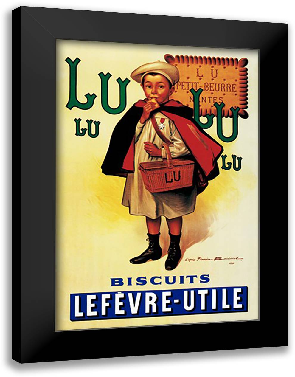 Lu Lu Biscuits 16x22 Black Modern Wood Framed Art Print Poster by Bouisset, Firmin