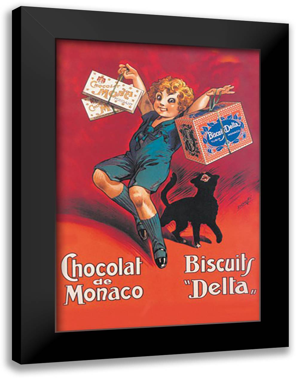 Chocolates from Monaco and Delta Biscuits 16x22 Black Modern Wood Framed Art Print Poster by Dorfi