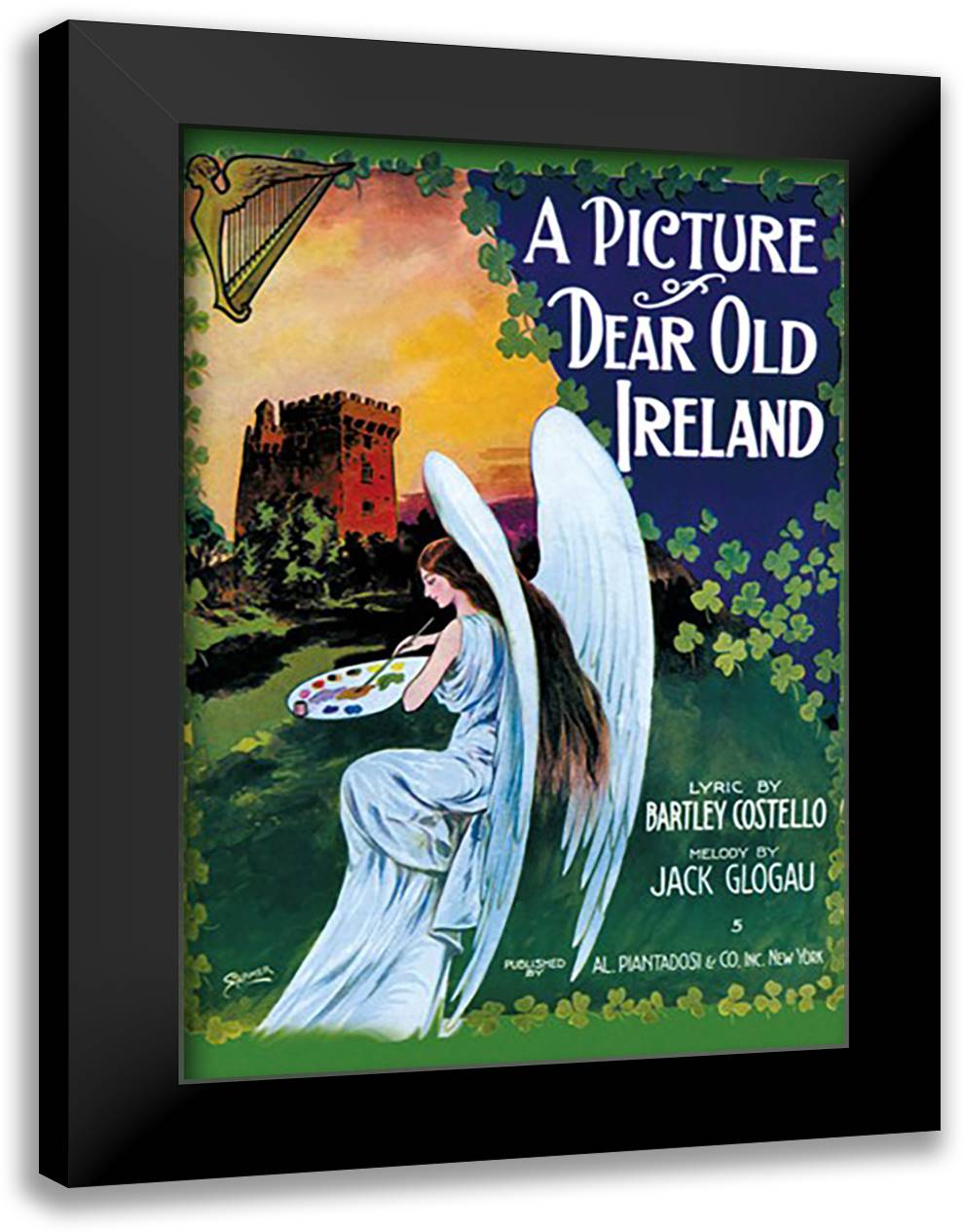 Picture of Dear Old Ireland 16x22 Black Modern Wood Framed Art Print Poster