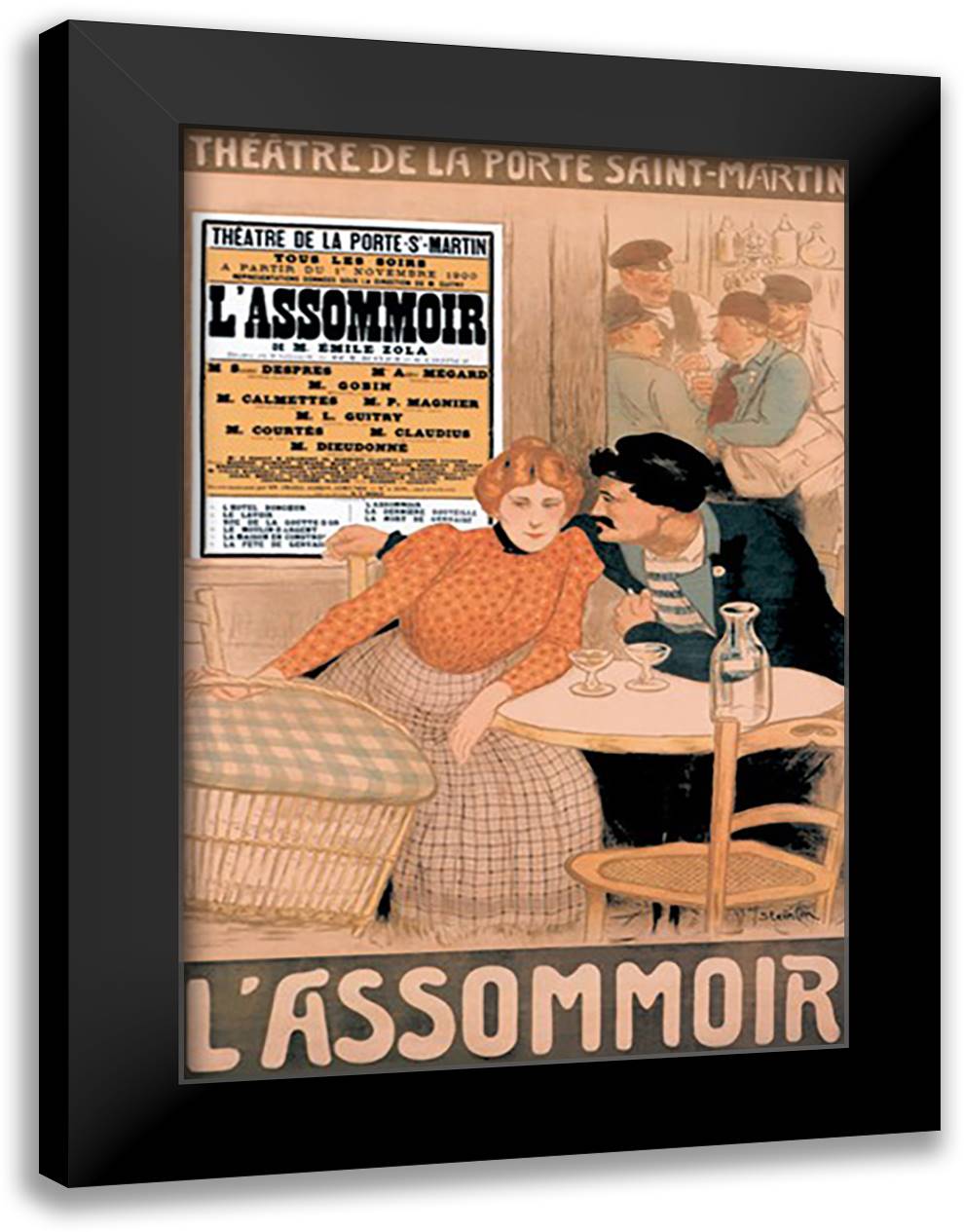 Assommoir 16x22 Black Modern Wood Framed Art Print Poster by Steinlen, Theophile-Alexandre
