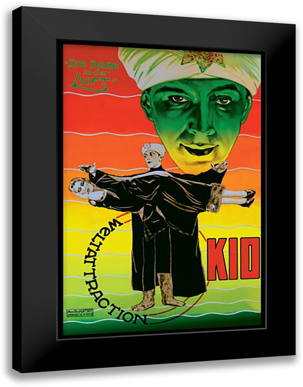 Dame in der Luft: Weltattraction Kio 16x22 Black Modern Wood Framed Art Print Poster by Dlugach, Mikhail