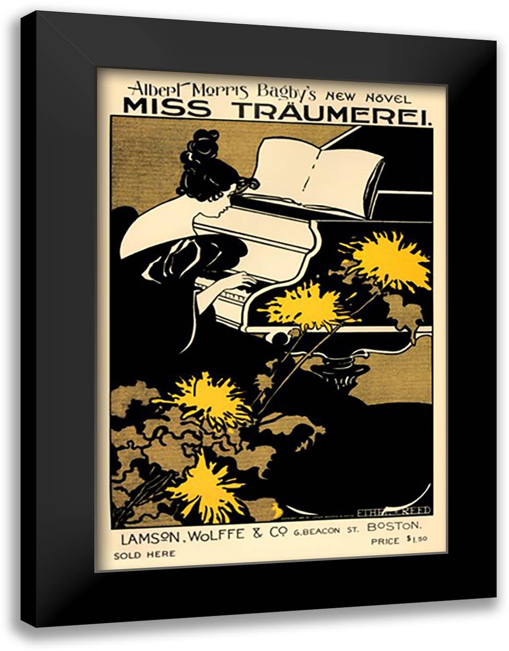 Miss Traumerei 16x22 Black Modern Wood Framed Art Print Poster by Taylor, Fred