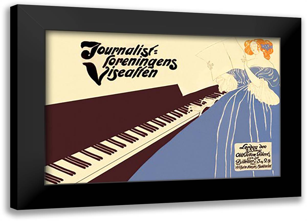 Journalist - Soreningens Viseaffen 22x16 Black Modern Wood Framed Art Print Poster