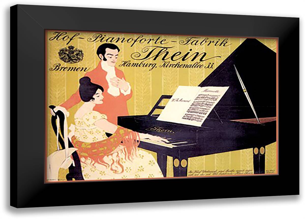 Hof-Pianoforte-fabrik 22x16 Black Modern Wood Framed Art Print Poster by Ehucke, Frirz Helmut