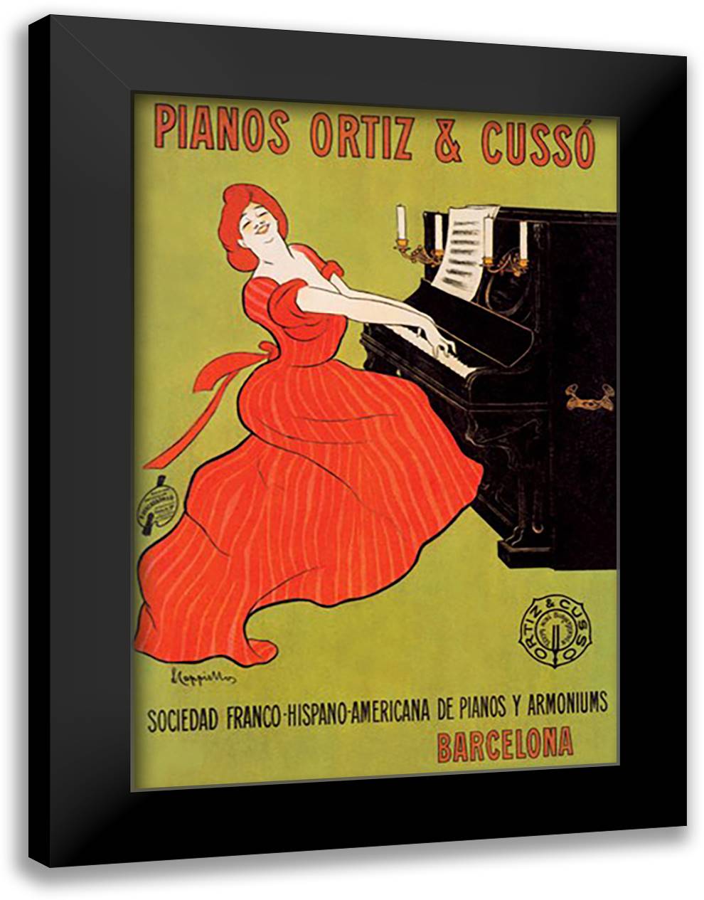 Pianos Ortiz and Cusso - Barcelona 16x22 Black Modern Wood Framed Art Print Poster