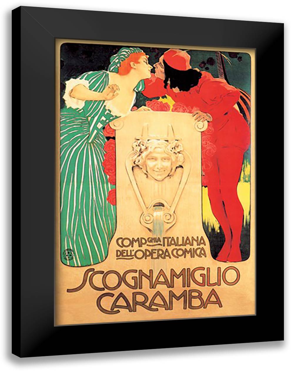 Scognamiglio Caramba 16x22 Black Modern Wood Framed Art Print Poster