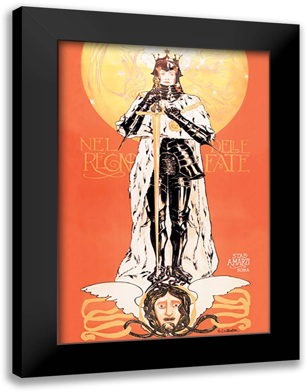 Night of the Queen of Fate 16x22 Black Modern Wood Framed Art Print Poster