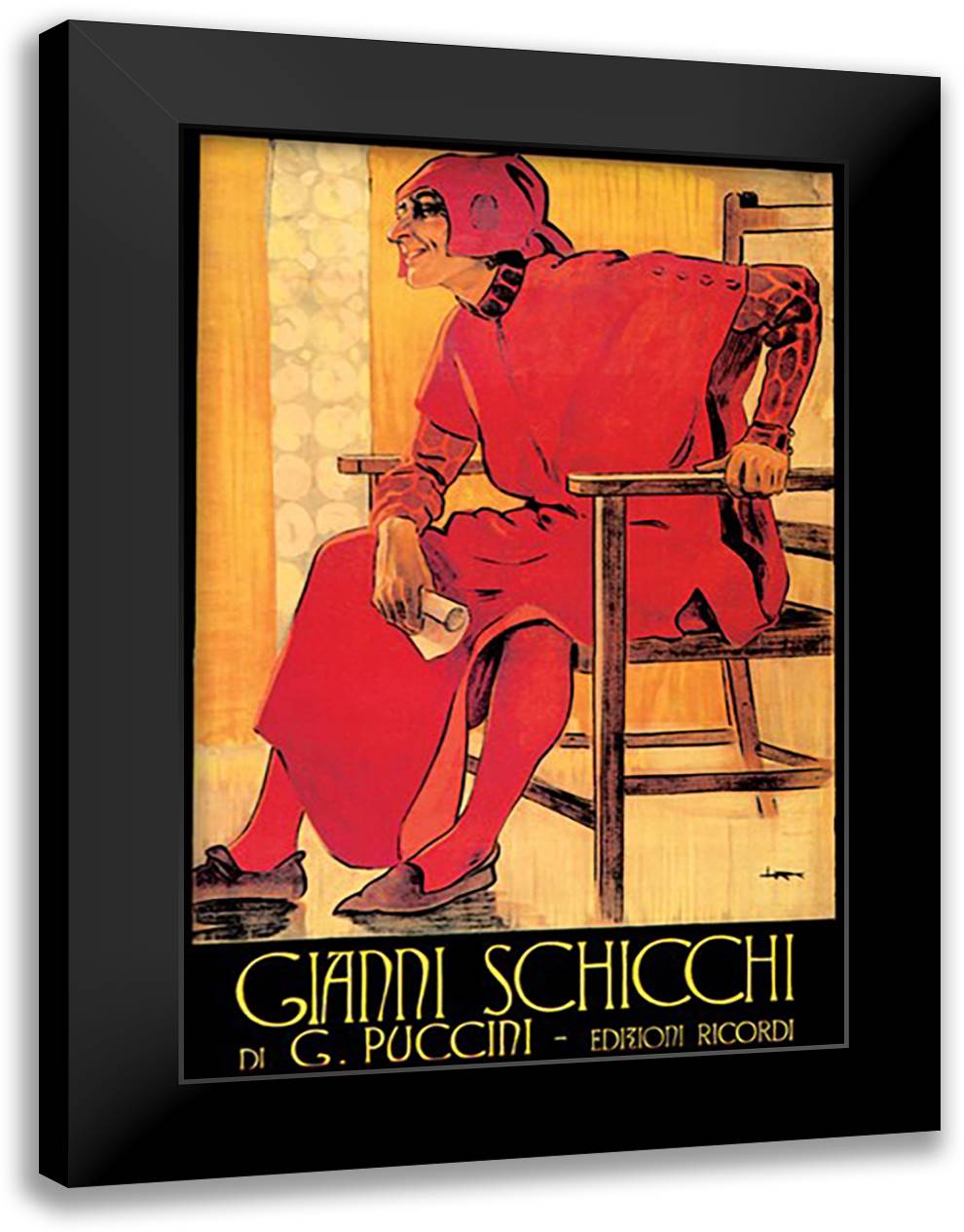 Gianni Schicchi 16x22 Black Modern Wood Framed Art Print Poster