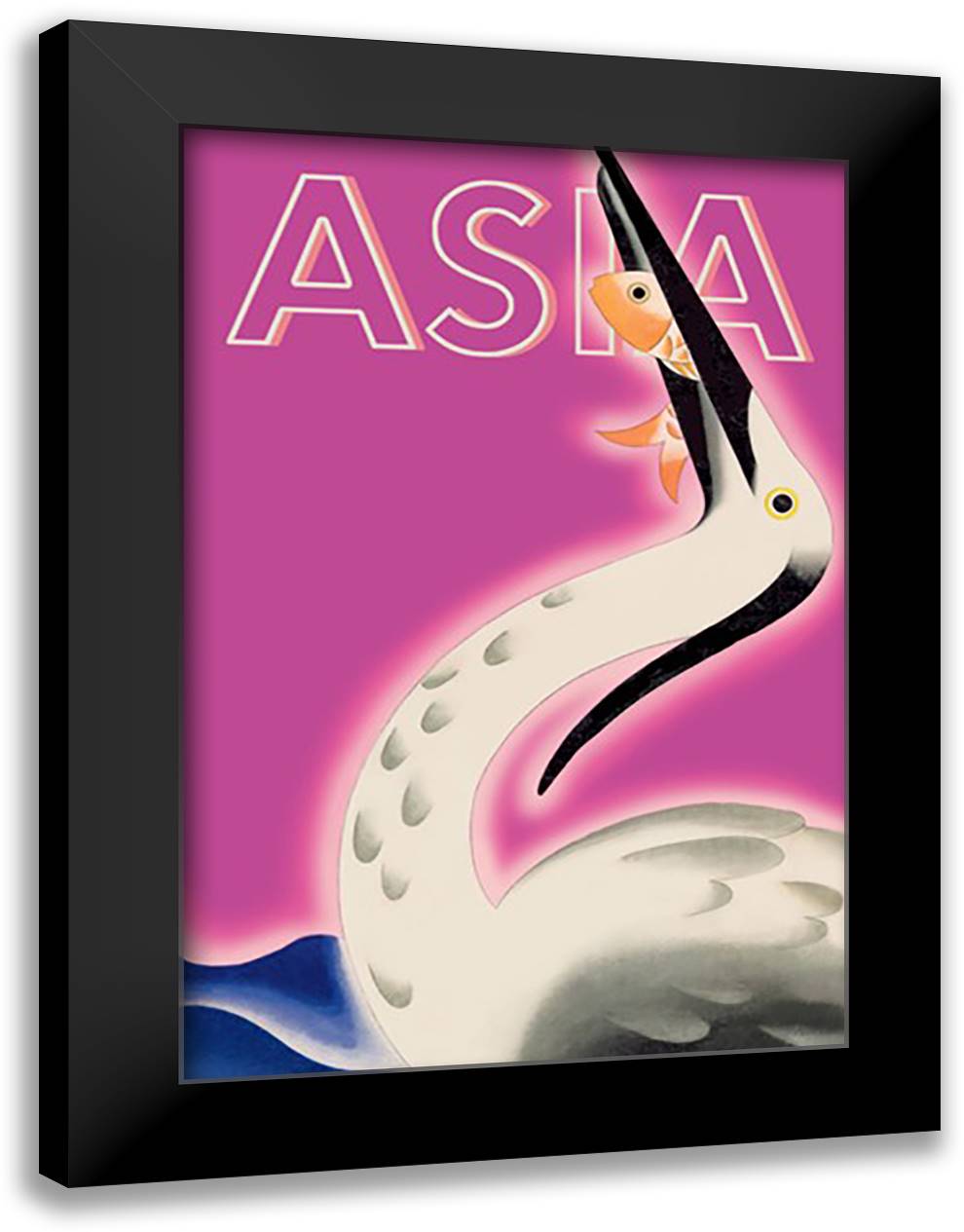 Asia Magazine: The Fisher Cormorant 16x22 Black Modern Wood Framed Art Print Poster by McIntosh, Frank