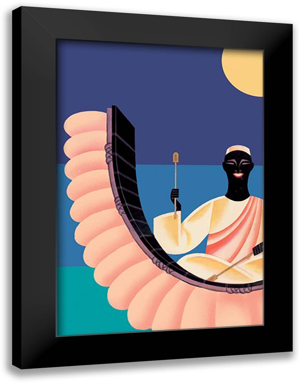 Asia Magazine: African Rhythm 16x22 Black Modern Wood Framed Art Print Poster by McIntosh, Frank