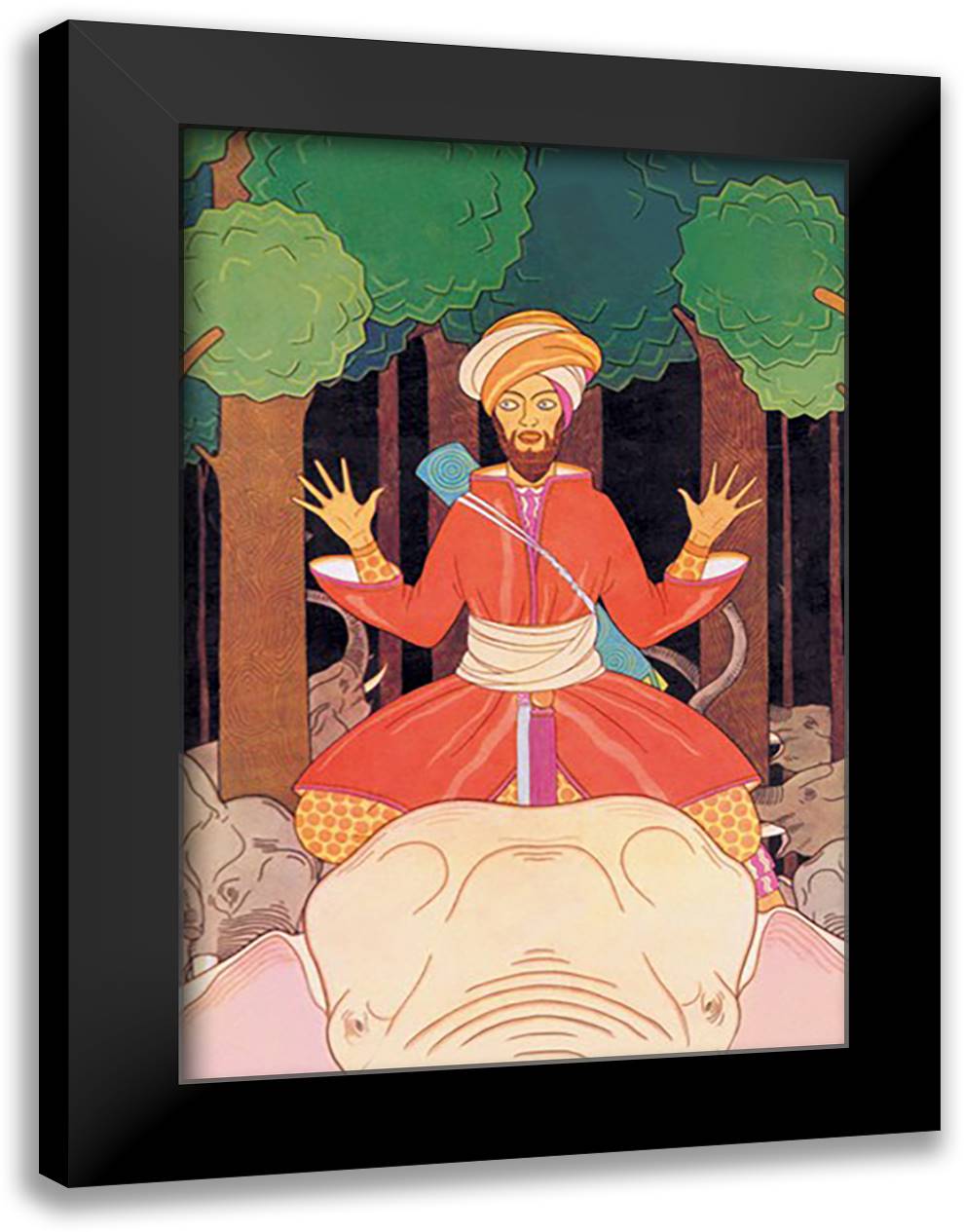 Asia Magazine: Sinbad the Sailor - The Seventh Voyage 16x22 Black Modern Wood Framed Art Print Poster by McIntosh, Frank