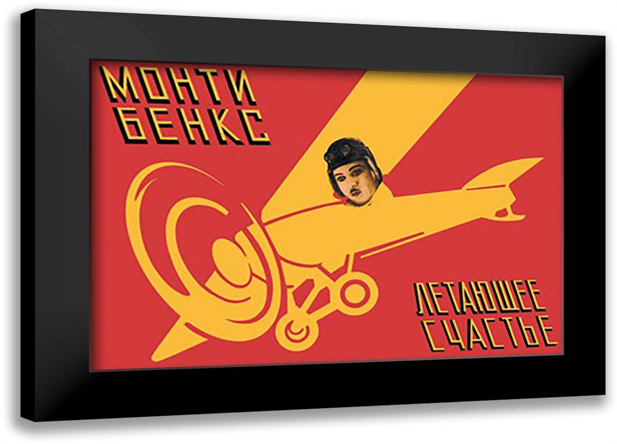 Flying Luck 22x16 Black Modern Wood Framed Art Print Poster by Ruklevsky