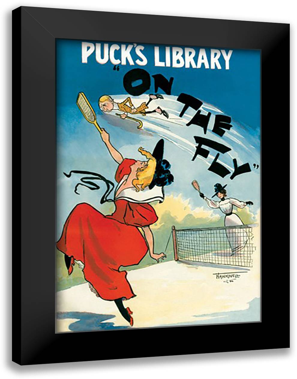 On the Fly 16x22 Black Modern Wood Framed Art Print Poster