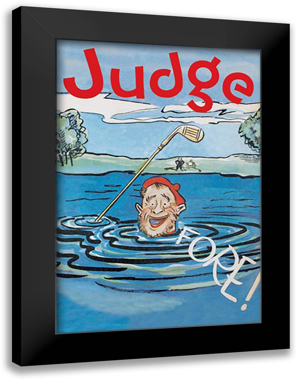 Judge: Fore! 16x22 Black Modern Wood Framed Art Print Poster