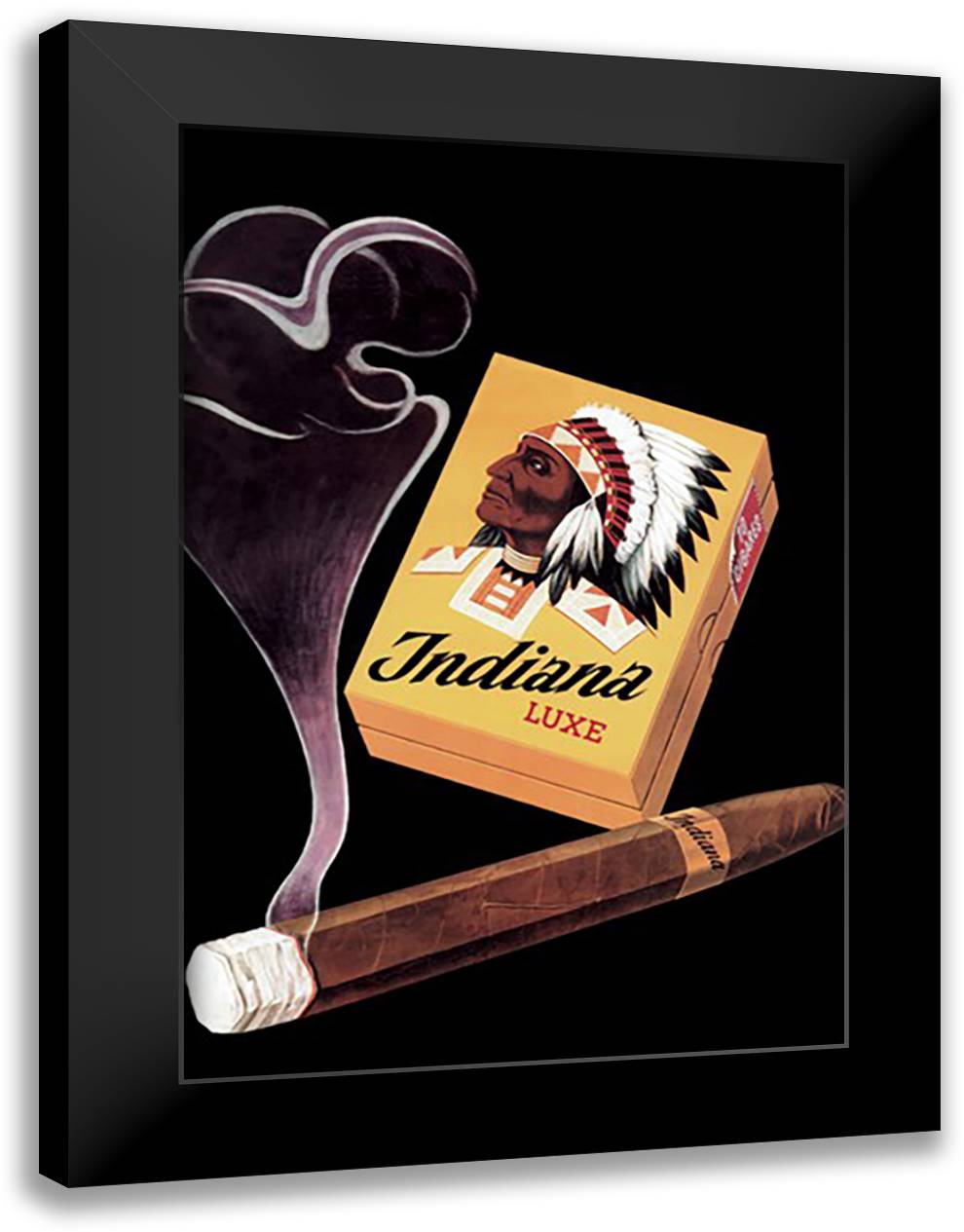 Indiana Luxe Cigars 16x22 Black Modern Wood Framed Art Print Poster by Ruegsegger