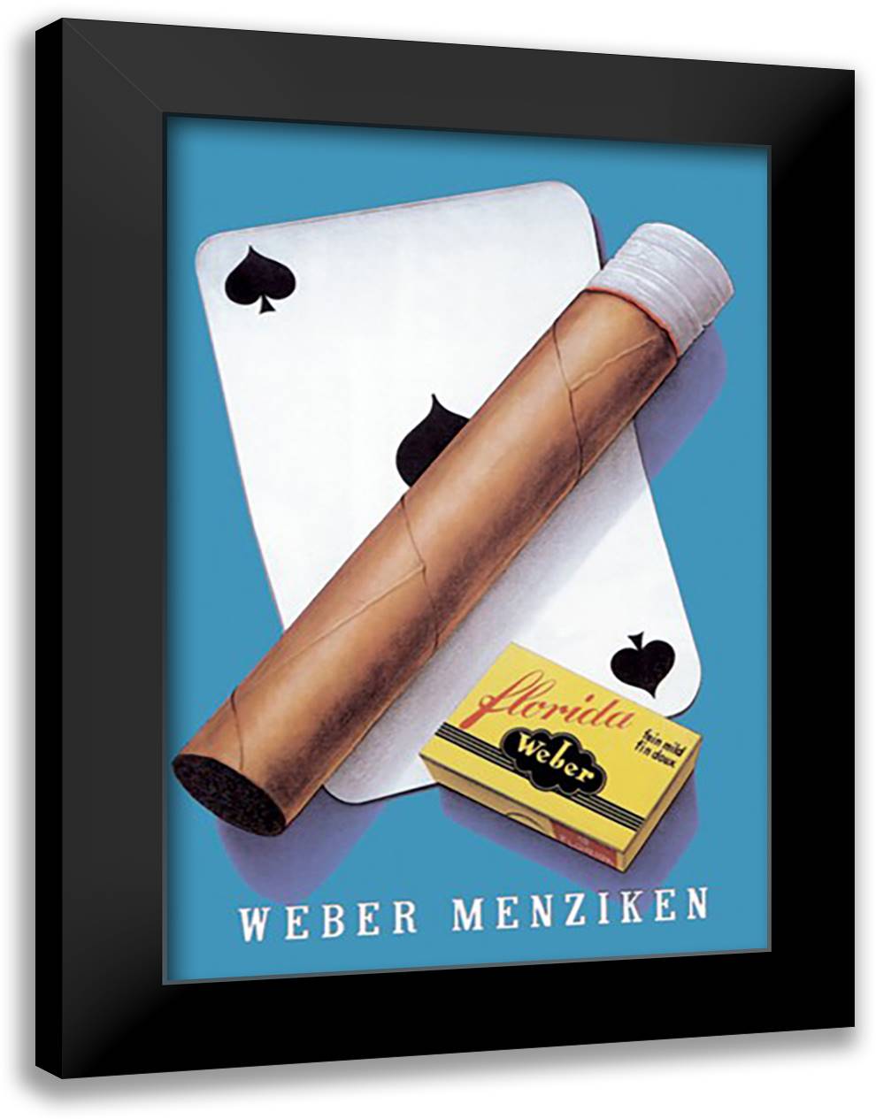Weber Menziken Cigars 16x22 Black Modern Wood Framed Art Print Poster by Stoecklin, Niklaus