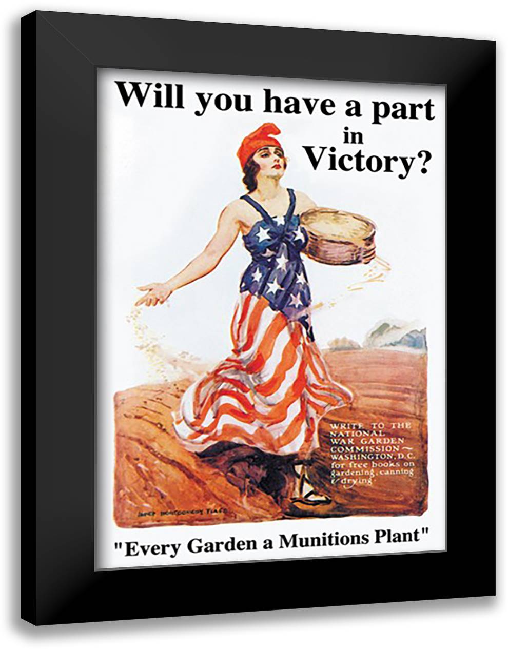Will You Have a Part in Victory? 16x22 Black Modern Wood Framed Art Print Poster by Flagg, James Montgomery