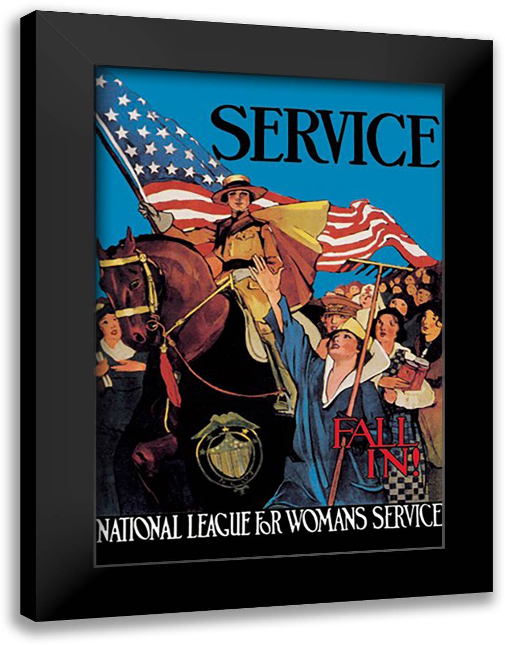 National League for Woman's Service 16x22 Black Modern Wood Framed Art Print Poster by Patterson, Paula W.