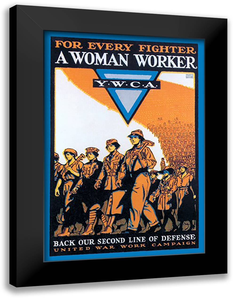 For Every Fighter a Woman Worker 16x22 Black Modern Wood Framed Art Print Poster by Baker, Ernest Hamlin