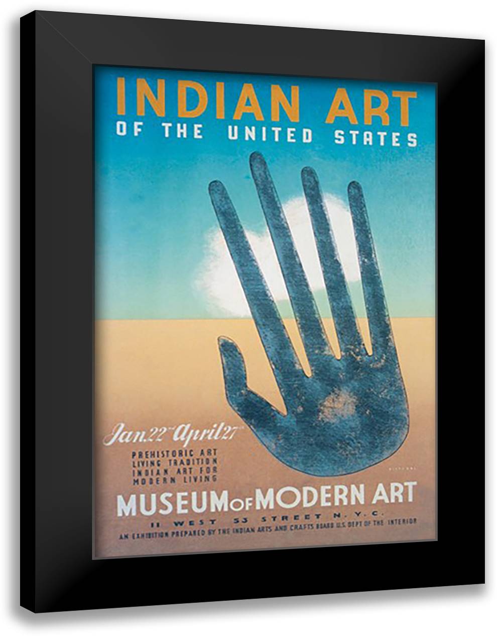Indian Art of the United States at the Museum of Modern Art 16x22 Black Modern Wood Framed Art Print Poster by Pistchal