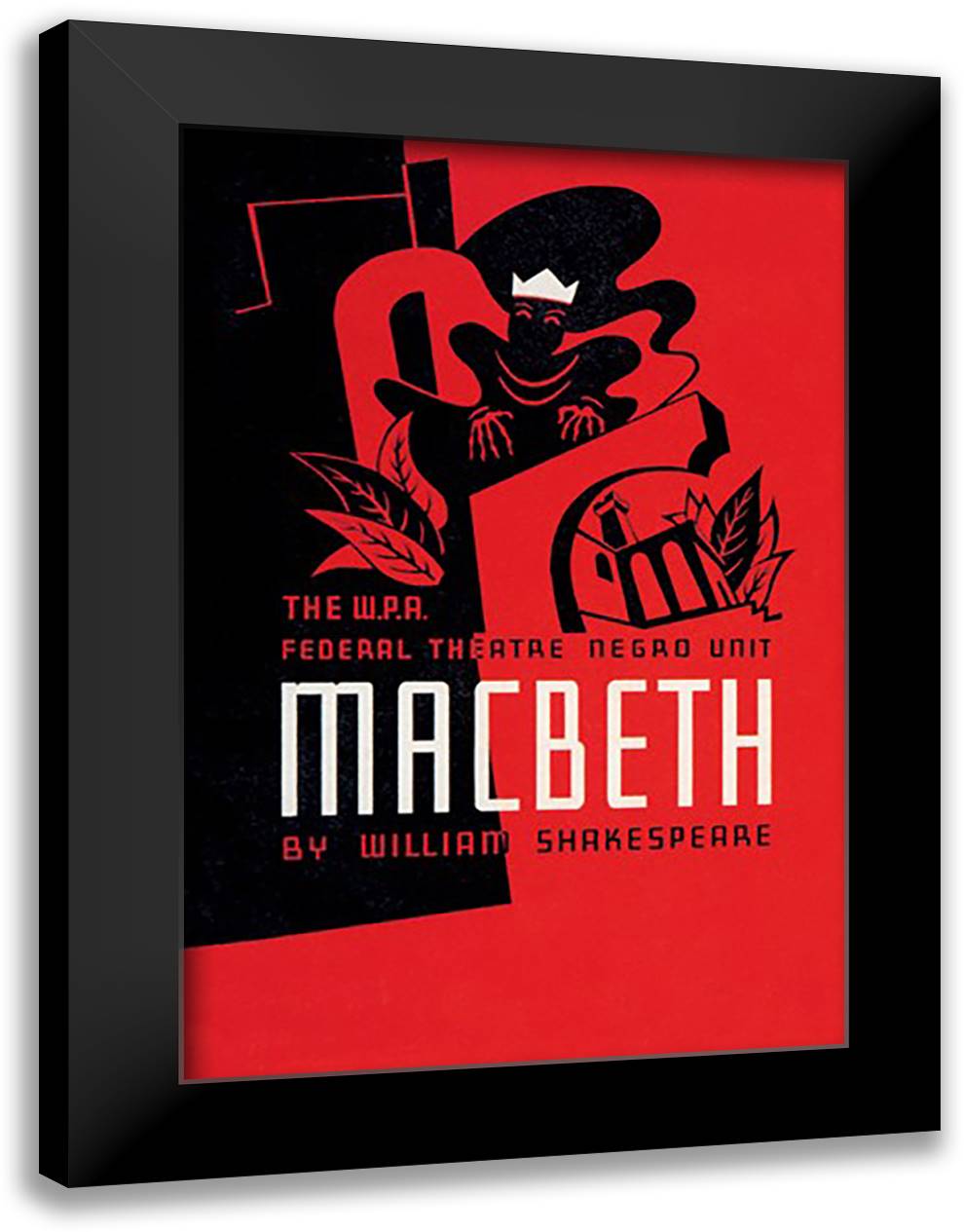 Macbeth: WPA Federal Theater Negro Unit 16x22 Black Modern Wood Framed Art Print Poster by Velonis, Anthony