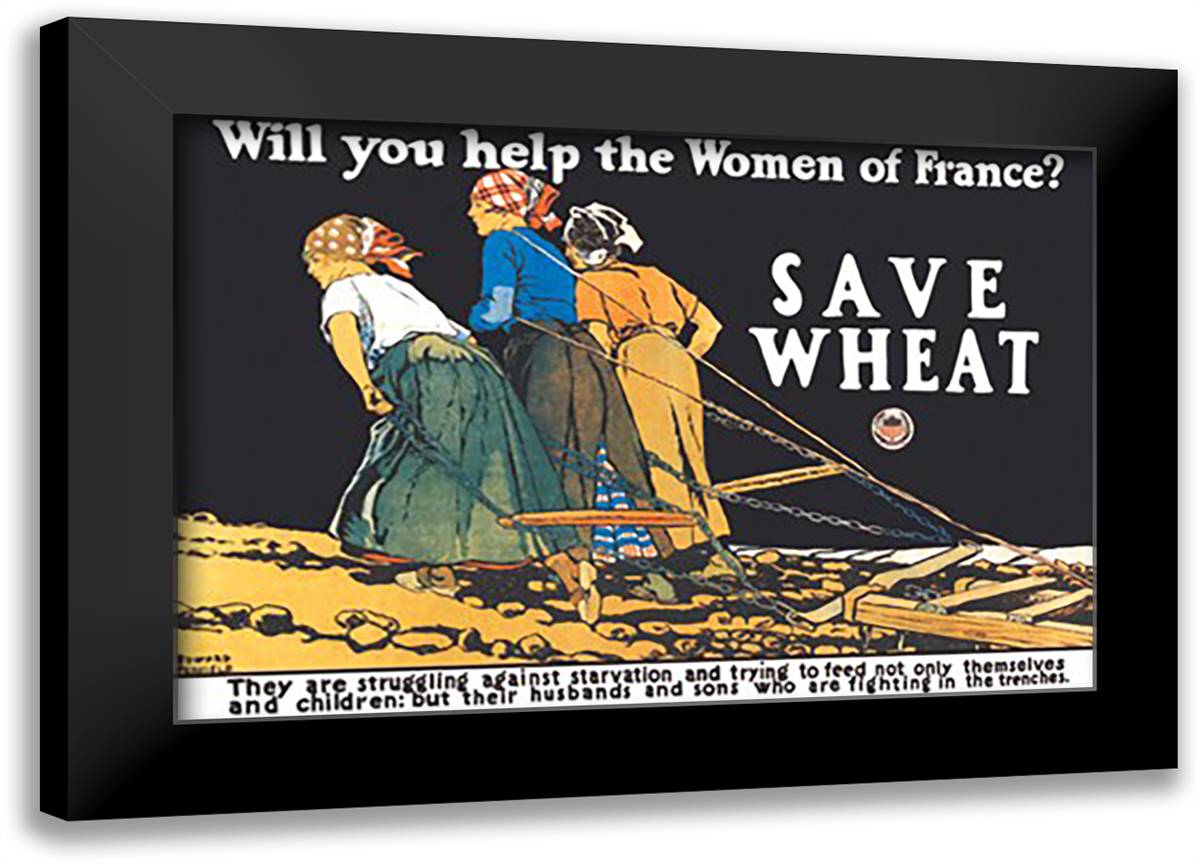 Save Wheat 22x16 Black Modern Wood Framed Art Print Poster by Penfield, Edward