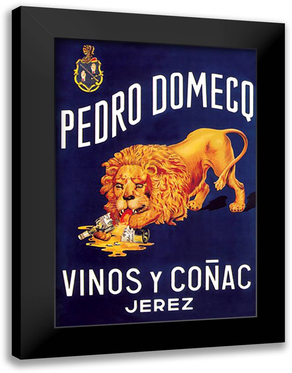 Pedro Domeco Vinos y Conac Jerez 16x22 Black Modern Wood Framed Art Print Poster