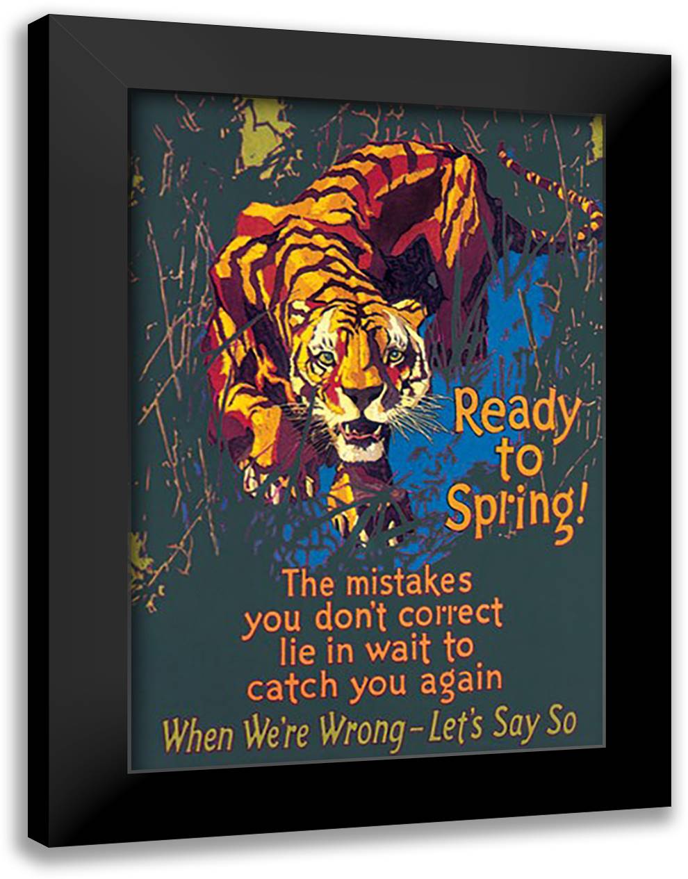 Ready to Spring! 16x22 Black Modern Wood Framed Art Print Poster by Elmes, Willard Frederick