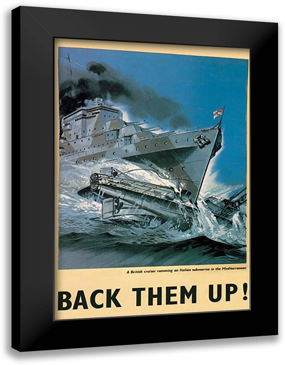 Back Them Up! (Submarines) 16x22 Black Modern Wood Framed Art Print Poster by Stone, Marc