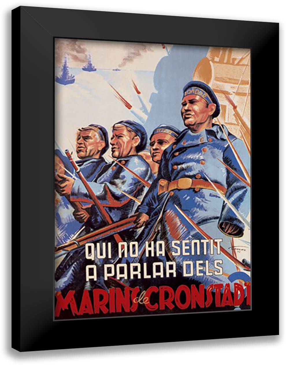 Marins De Cronstadt 16x22 Black Modern Wood Framed Art Print Poster by Lienas