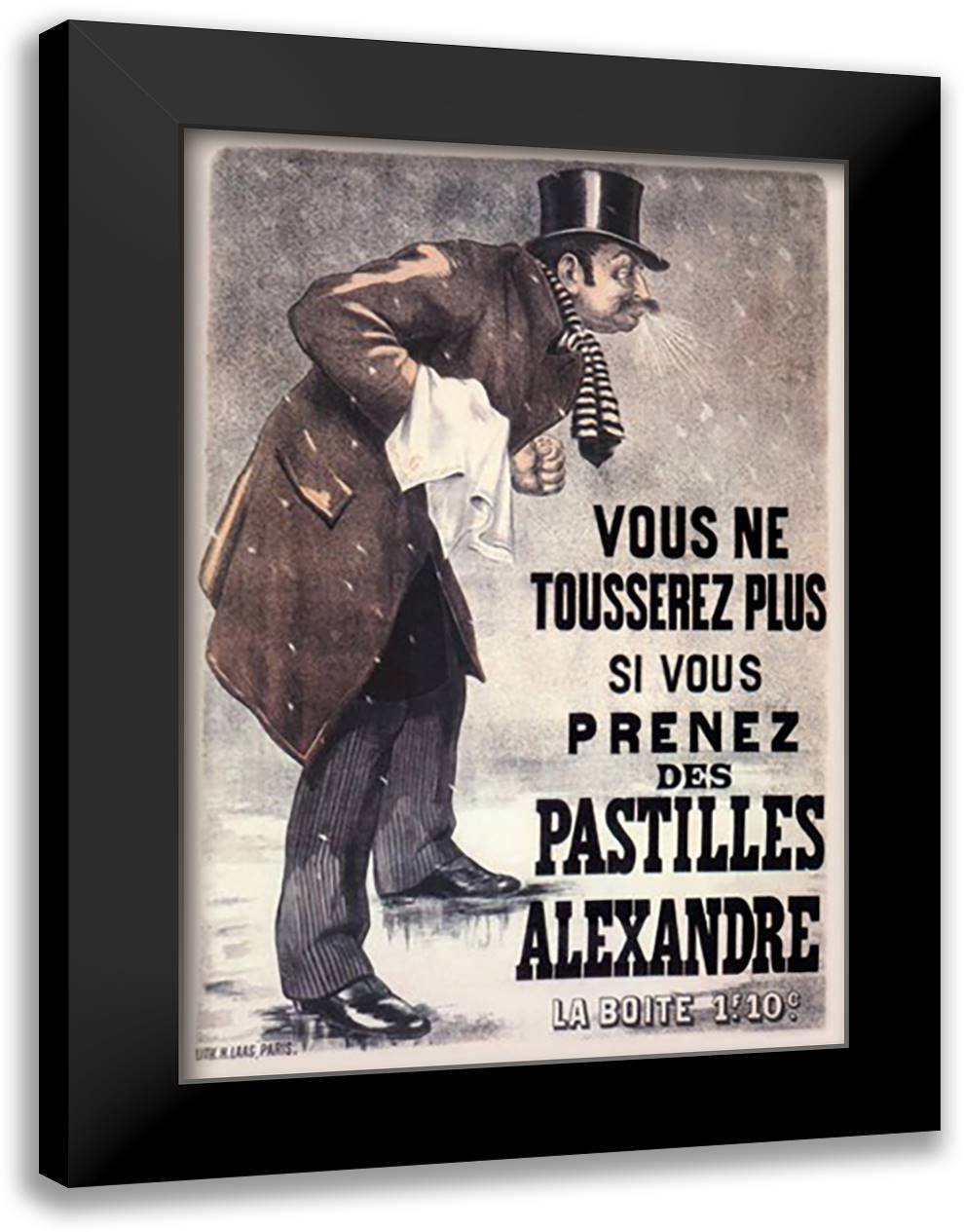Pastilles Alexandre 16x22 Black Modern Wood Framed Art Print Poster