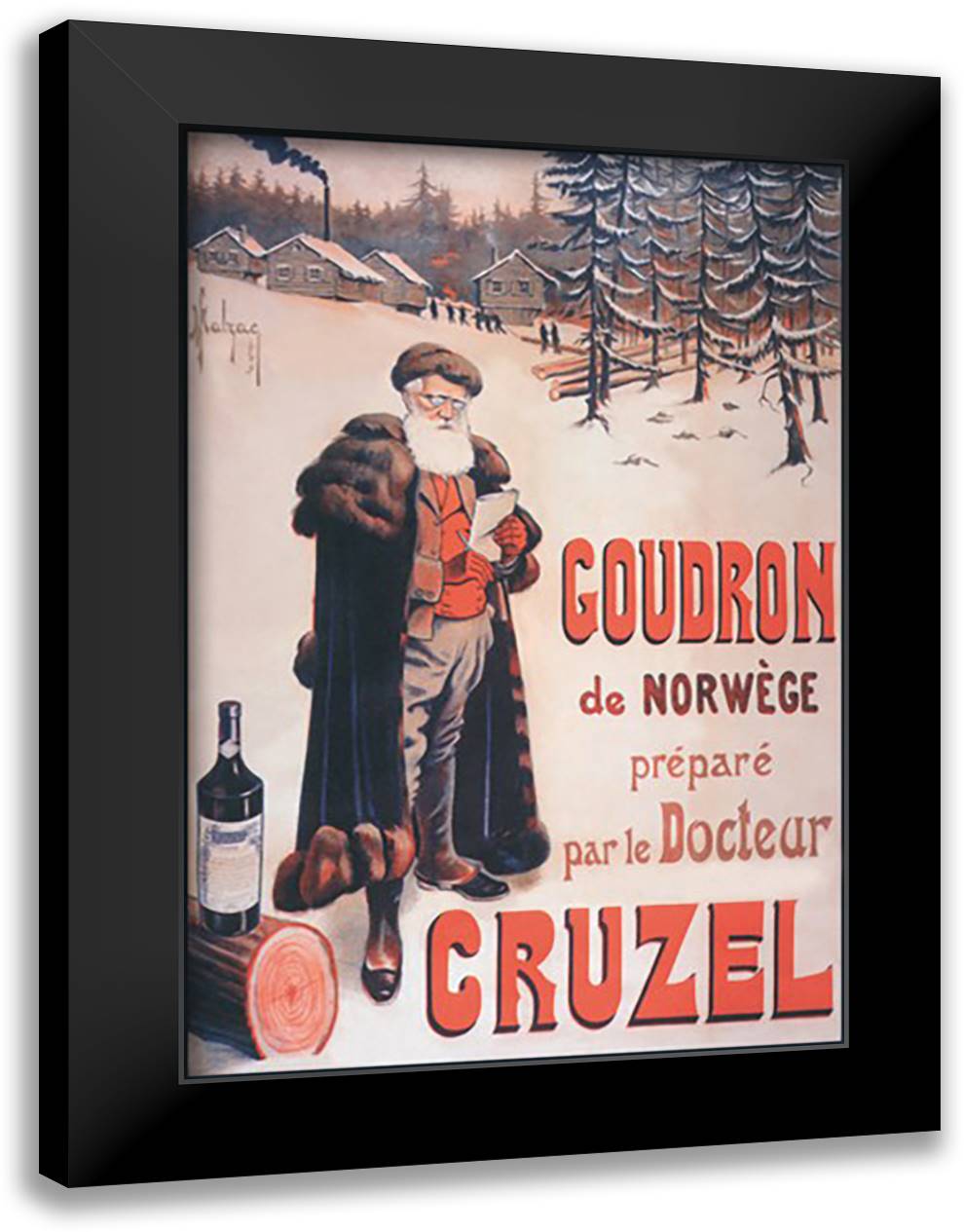 Doctor Cruzel 16x22 Black Modern Wood Framed Art Print Poster by Malzac, F.