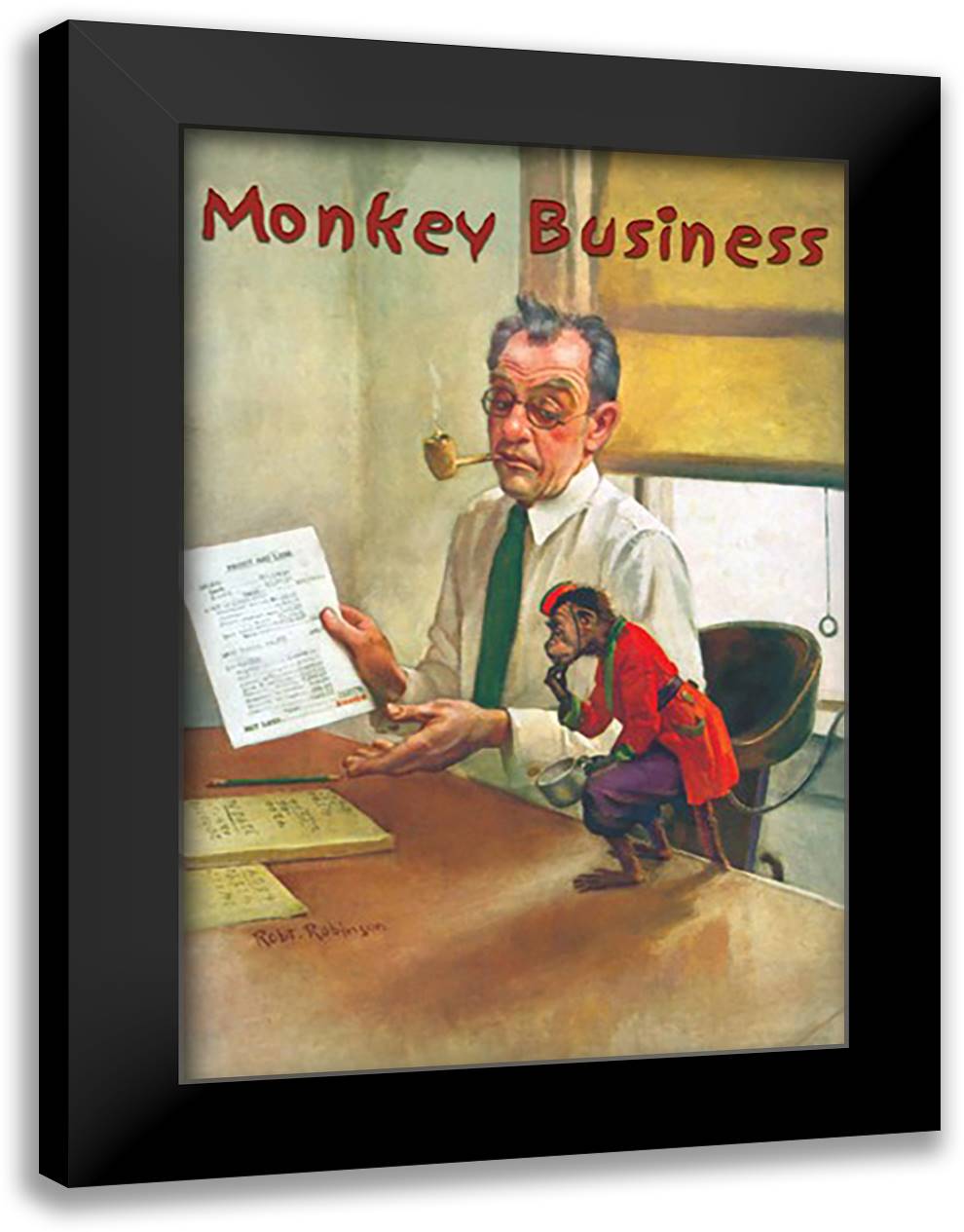 Monkey Business 16x22 Black Modern Wood Framed Art Print Poster