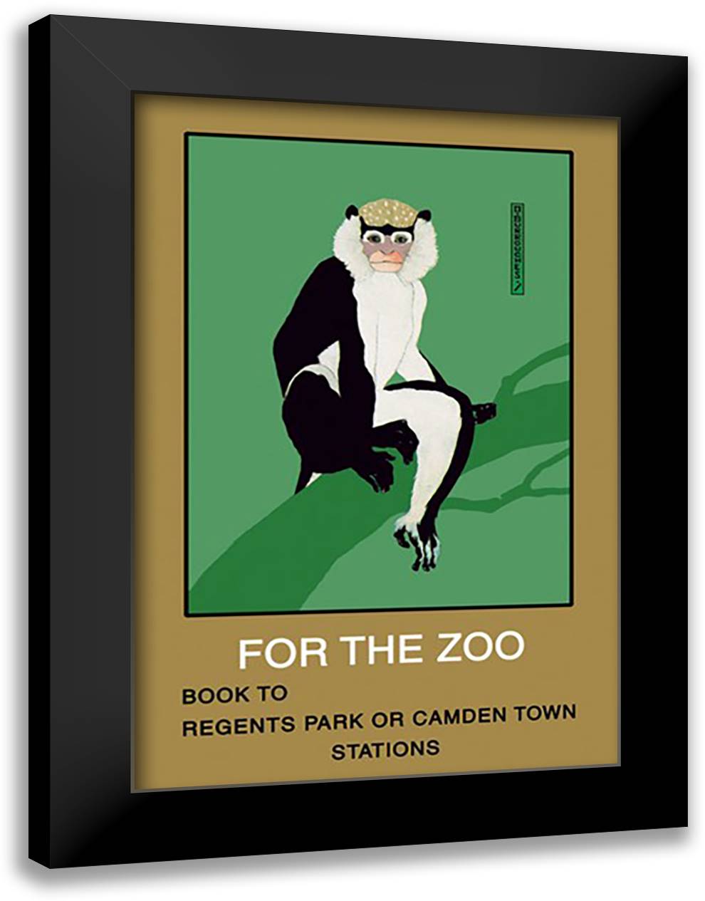 For the Zoo 16x22 Black Modern Wood Framed Art Print Poster