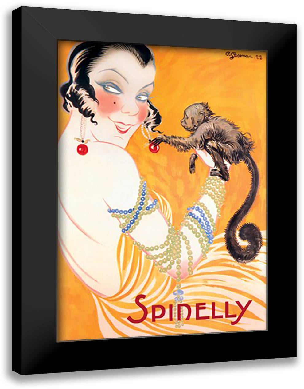 Spinelly 16x22 Black Modern Wood Framed Art Print Poster by Gesmar, Charles