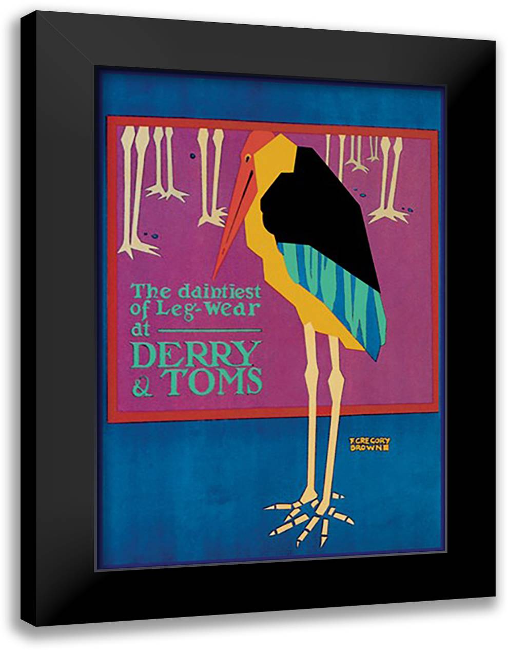 Daintiest of Leg-Wear 16x22 Black Modern Wood Framed Art Print Poster by Brown, F. Gregory