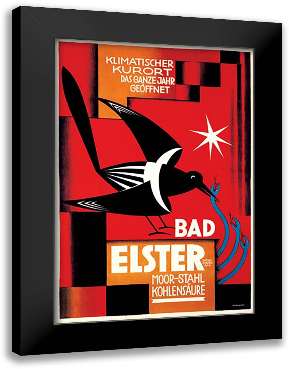 Klimatischer Kurort - Bad Elster 16x22 Black Modern Wood Framed Art Print Poster by Ottolange