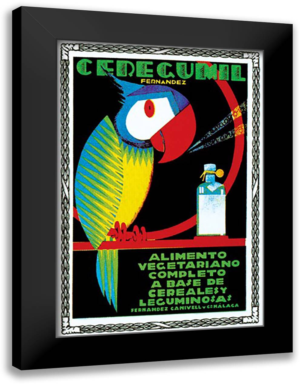 Ceregumil 16x22 Black Modern Wood Framed Art Print Poster by Bartolozzi