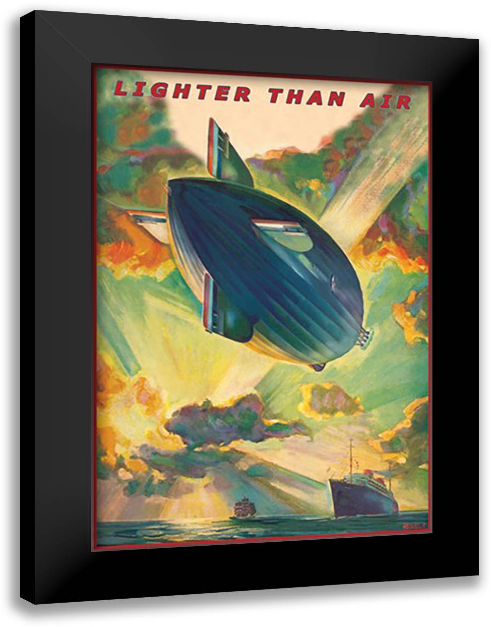 Lighter Than Air 16x22 Black Modern Wood Framed Art Print Poster