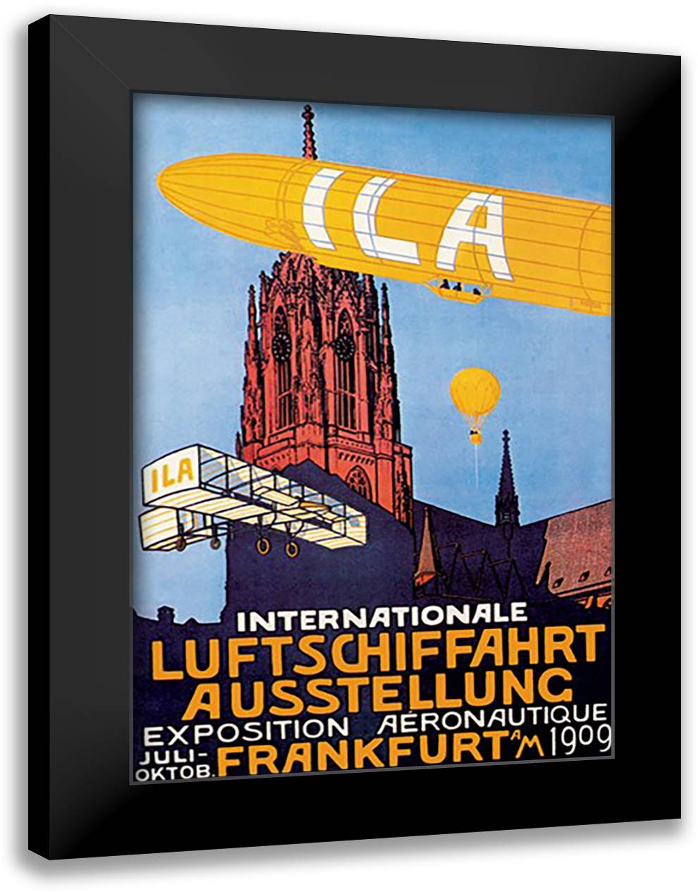 I.L.A. 16x22 Black Modern Wood Framed Art Print Poster