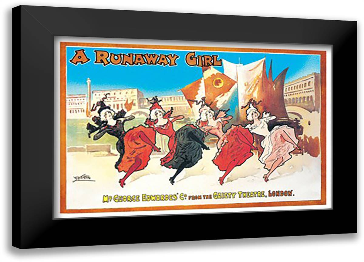 Runaway Girl 22x16 Black Modern Wood Framed Art Print Poster by William