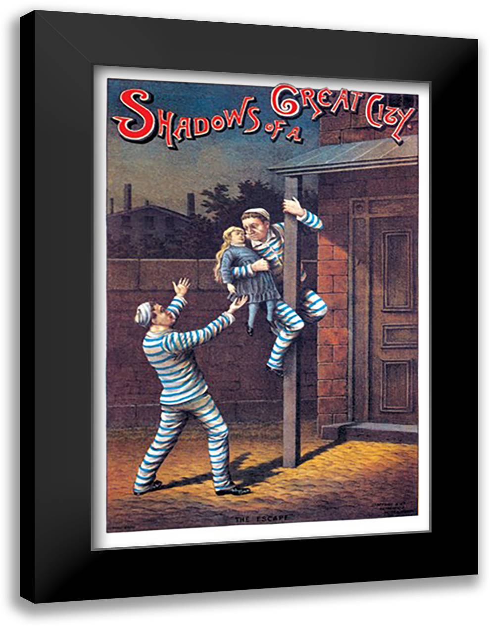 Shadows of a Great City 16x22 Black Modern Wood Framed Art Print Poster by Phillips, Thomas