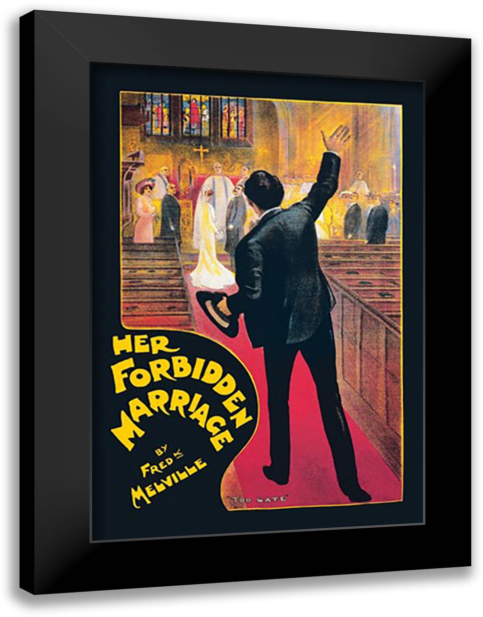 Her Forbidden Marriage 16x22 Black Modern Wood Framed Art Print Poster by Morgan, William Edward