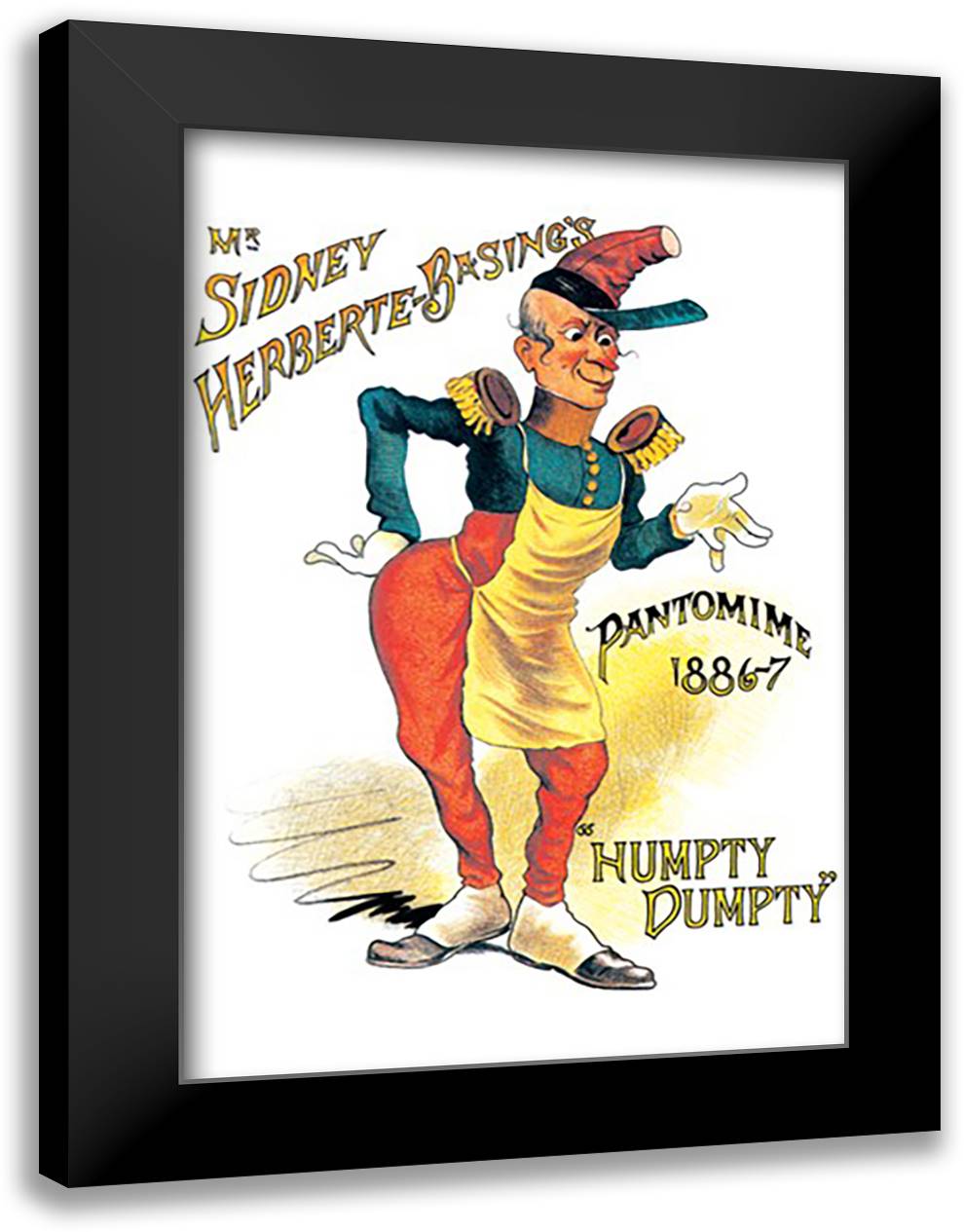 Mr. Sidney Herberte-Basing's Humpty Dumpty Pantomime 16x22 Black Modern Wood Framed Art Print Poster by Pike, W. H.