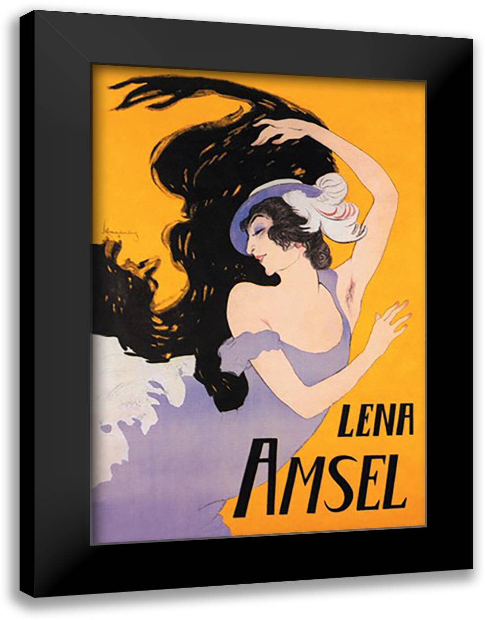 Lena Amsel 16x22 Black Modern Wood Framed Art Print Poster