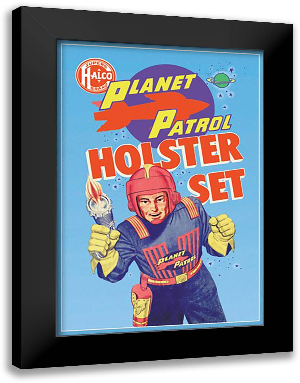 Plantet Patrol Holster Set 16x22 Black Modern Wood Framed Art Print Poster