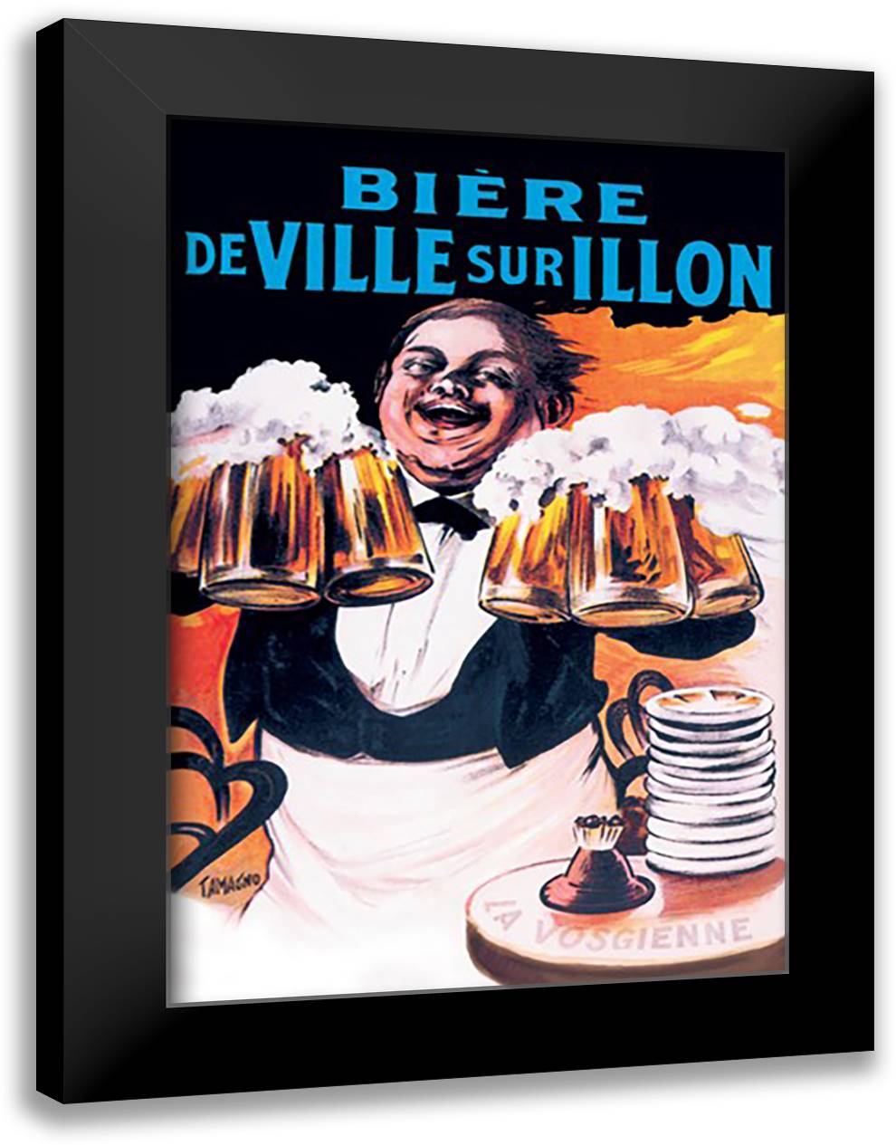 Biere de Ville sur Illon 16x22 Black Modern Wood Framed Art Print Poster by Tamagno