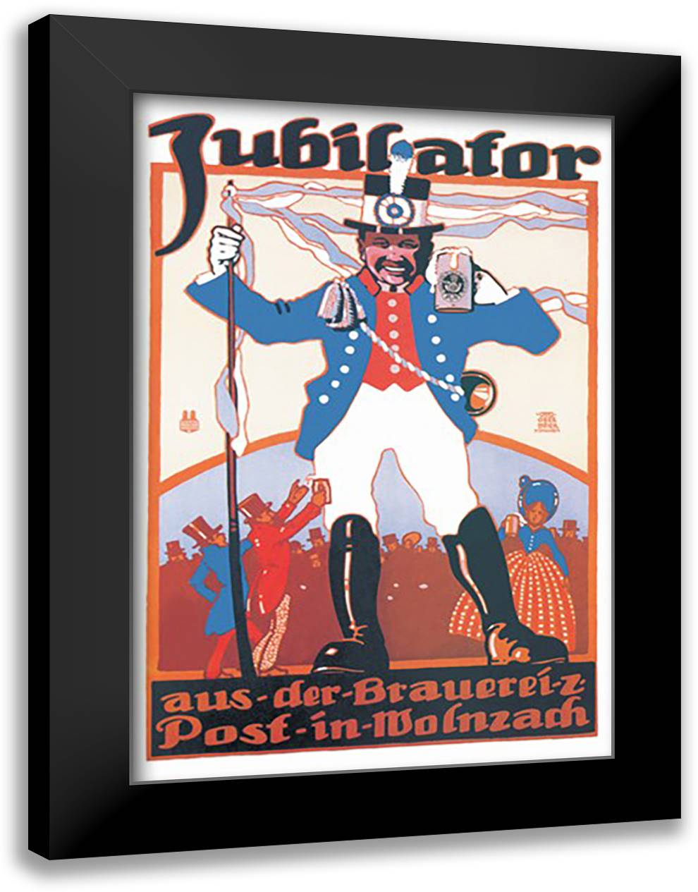 Jubilator 16x22 Black Modern Wood Framed Art Print Poster by Obermeier, Otto