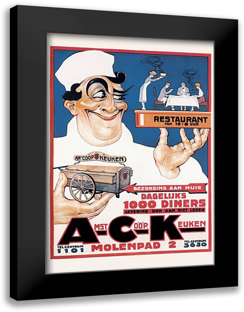 Amst Coop Keuken 16x22 Black Modern Wood Framed Art Print Poster by Bouchet, Camille