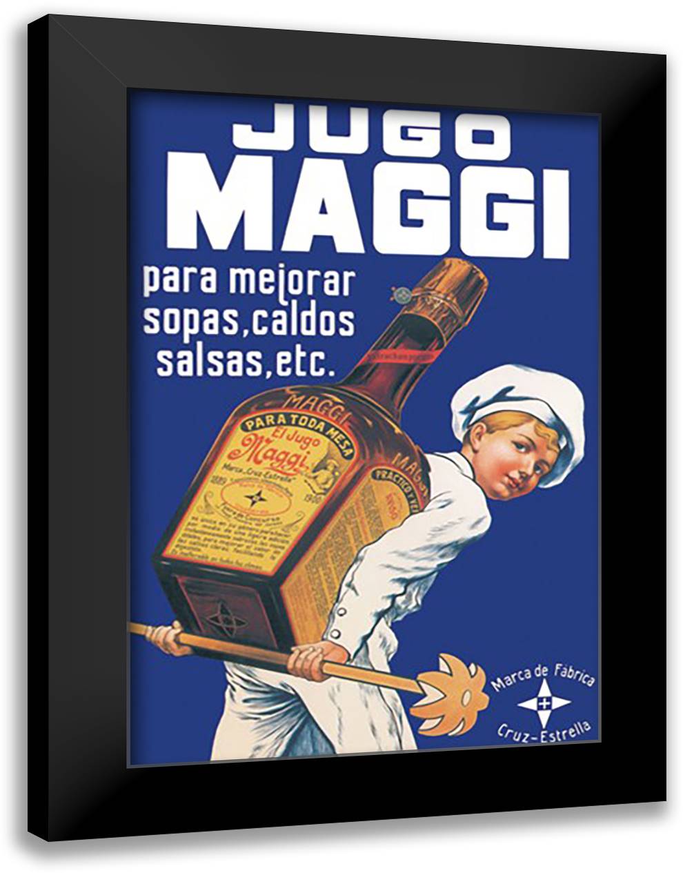 Jugo Maggi 16x22 Black Modern Wood Framed Art Print Poster